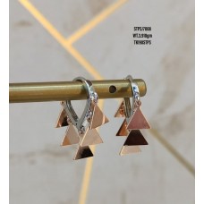 Silver hanging triangles huggie earrings Silver hanging triangles huggie earrings